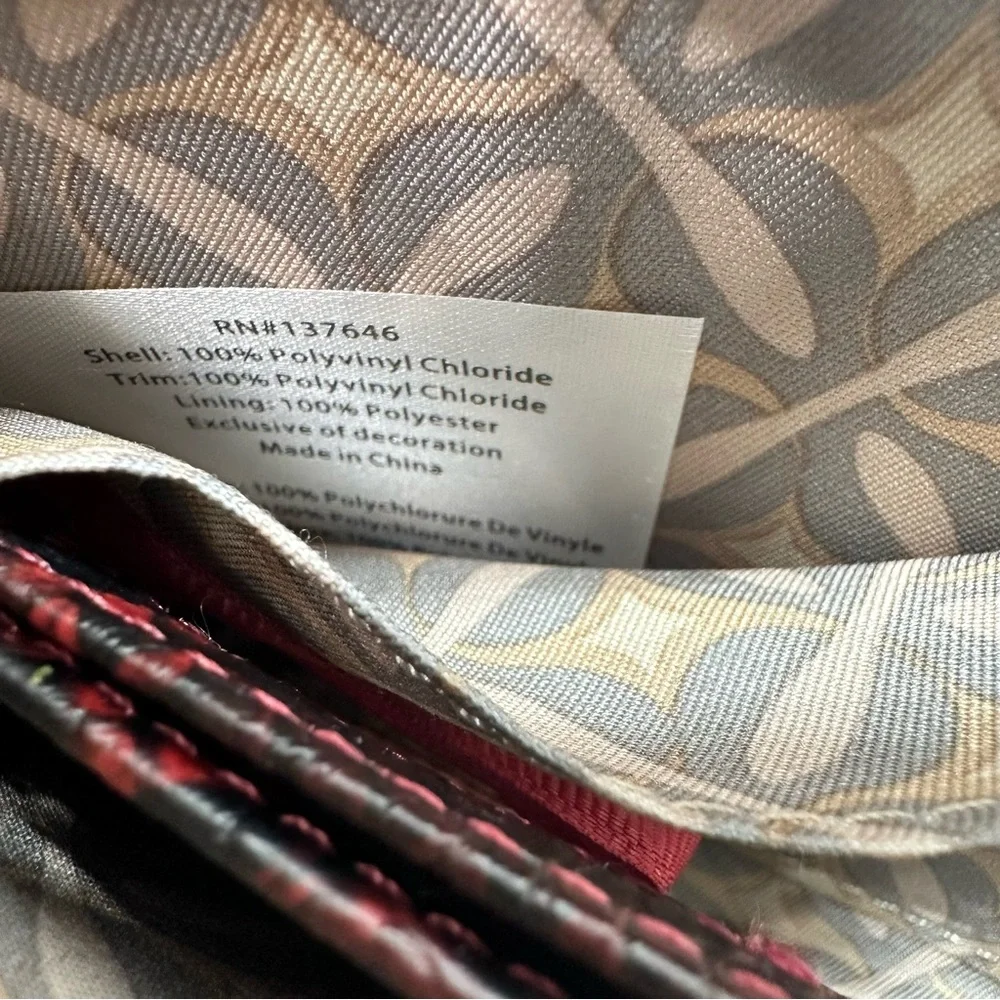 CXL by‎ Christian Lacroix Red Python Smooth Zip Around Wallet New